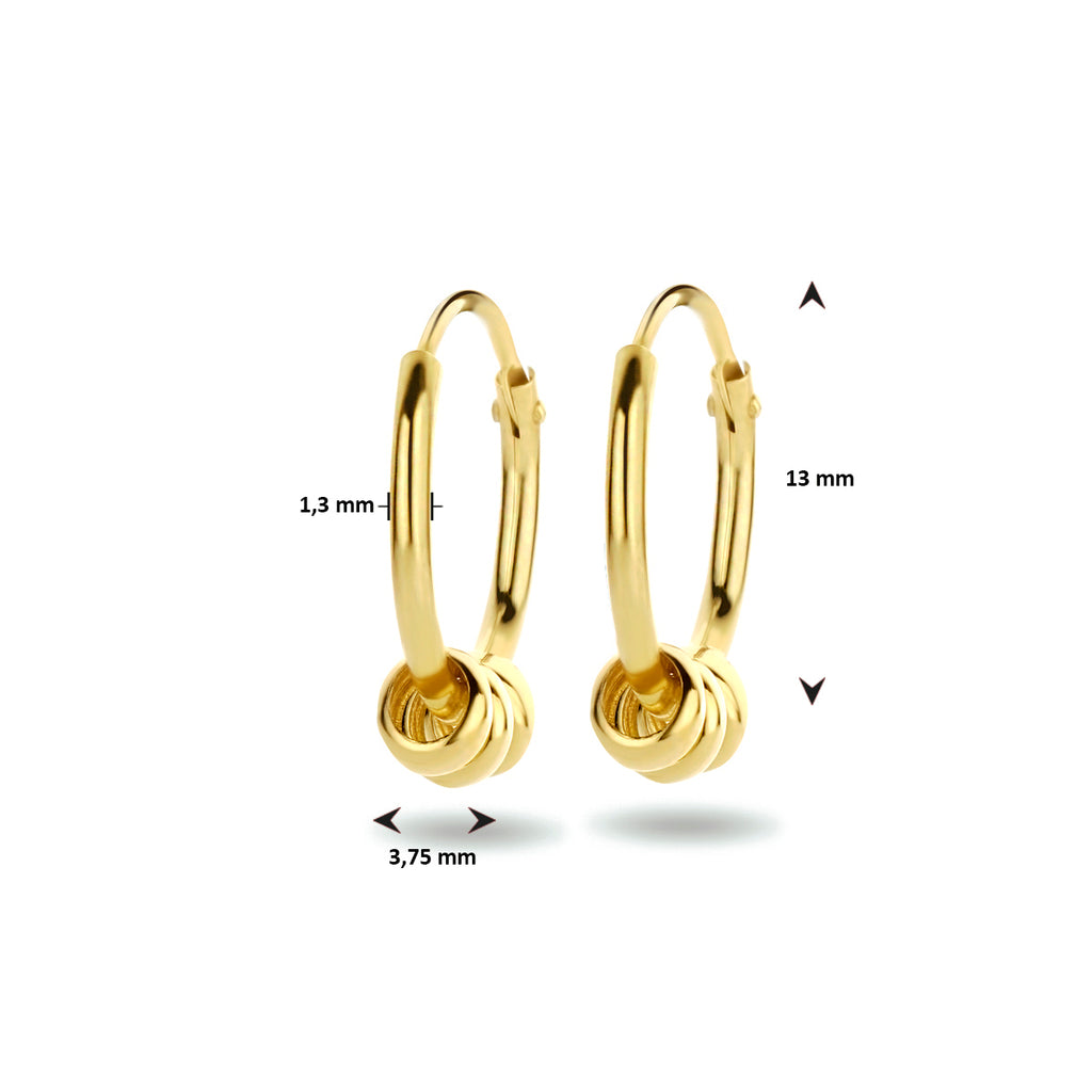 Oorringen ringetjes 14k geelgoud