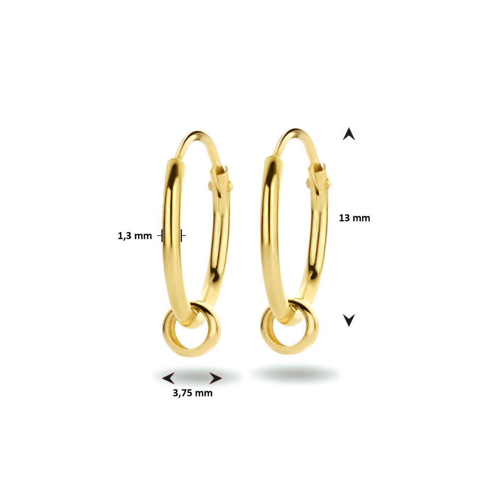 Oorringen ringetje 14k geelgoud