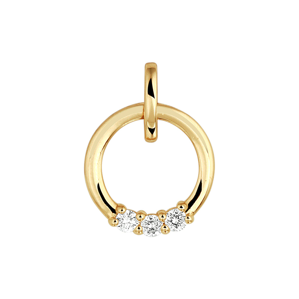 Hanger diamant 0.09ct h si 14k geelgoud