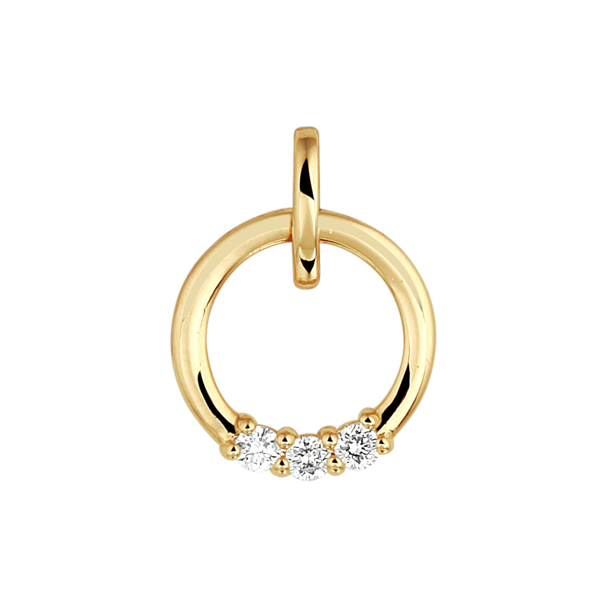 Hanger diamant 0.09ct h si 14k geelgoud