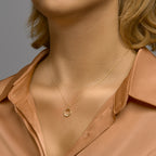 Hanger diamant 0.09ct h si 14k geelgoud