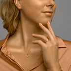 Hanger diamant 0.09ct h si 14k geelgoud