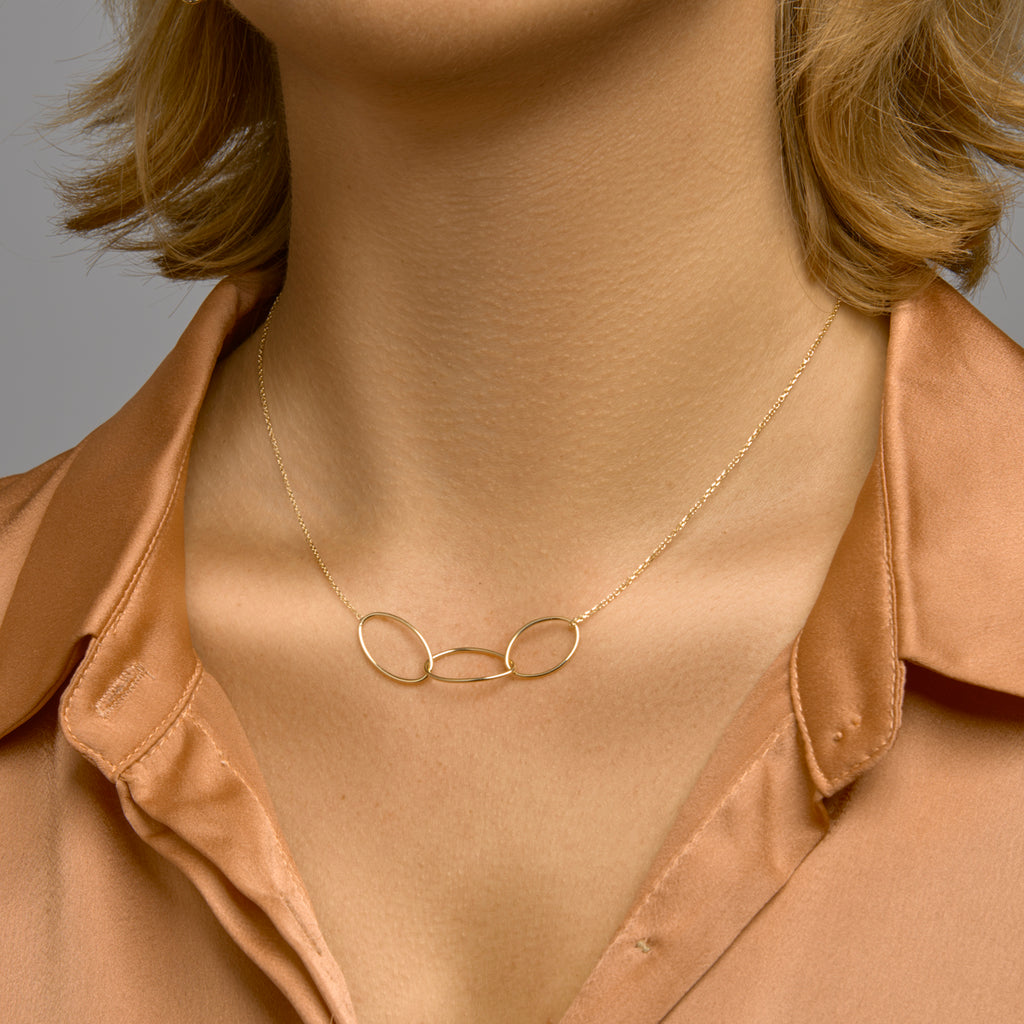 Collier ovaal 42 - 44 cm 14k geelgoud