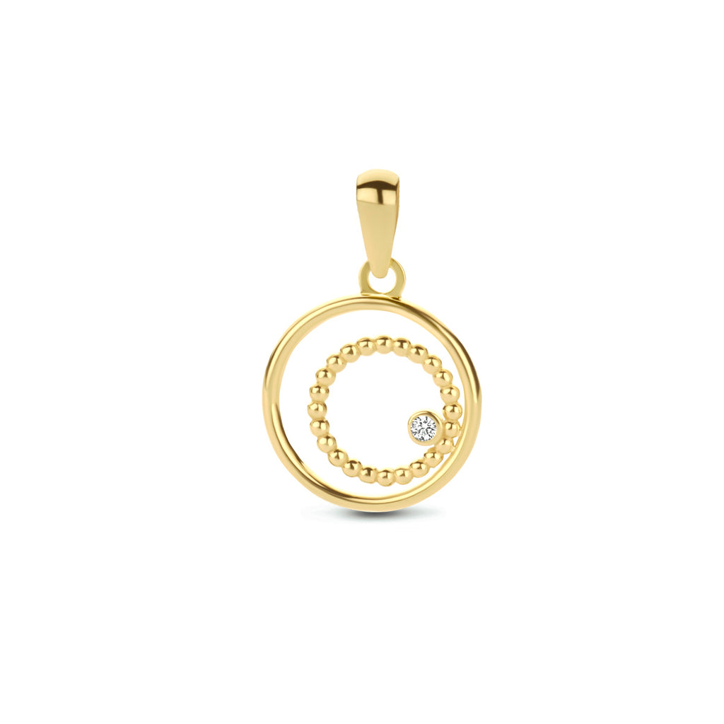 Hanger zirkonia 14k geelgoud