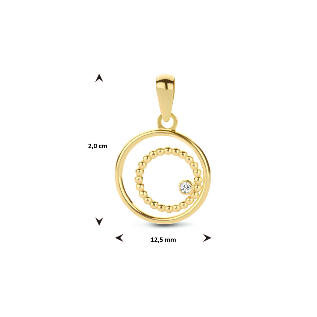 Hanger zirkonia 14k geelgoud