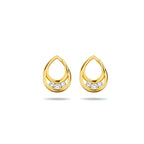 Oorknoppen zirkonia 14k geelgoud