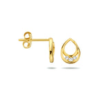 Oorknoppen zirkonia 14k geelgoud