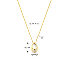 Collier zirkonia 42 - 44 - 46 cm 14k geelgoud