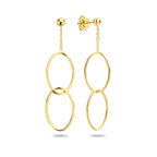 Oorhangers ovaal 14k geelgoud