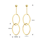 Oorhangers ovaal 14k geelgoud