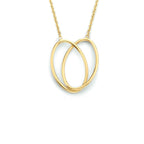 Collier ovaaltjes 42 - 44 cm 14k geelgoud