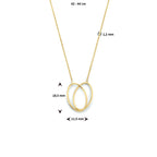 Collier ovaaltjes 42 - 44 cm 14k geelgoud