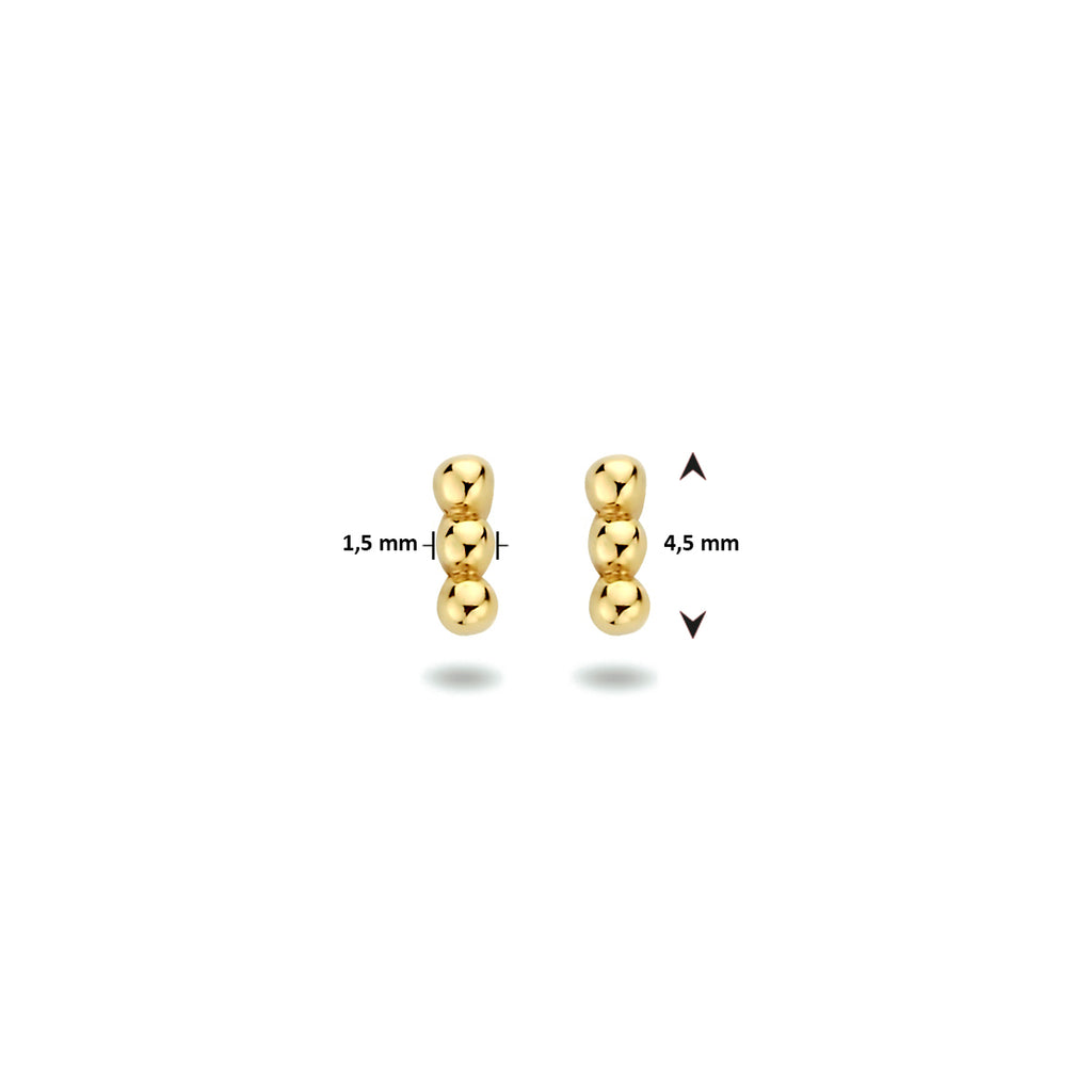 Oorknoppen bolletjes 14k geelgoud