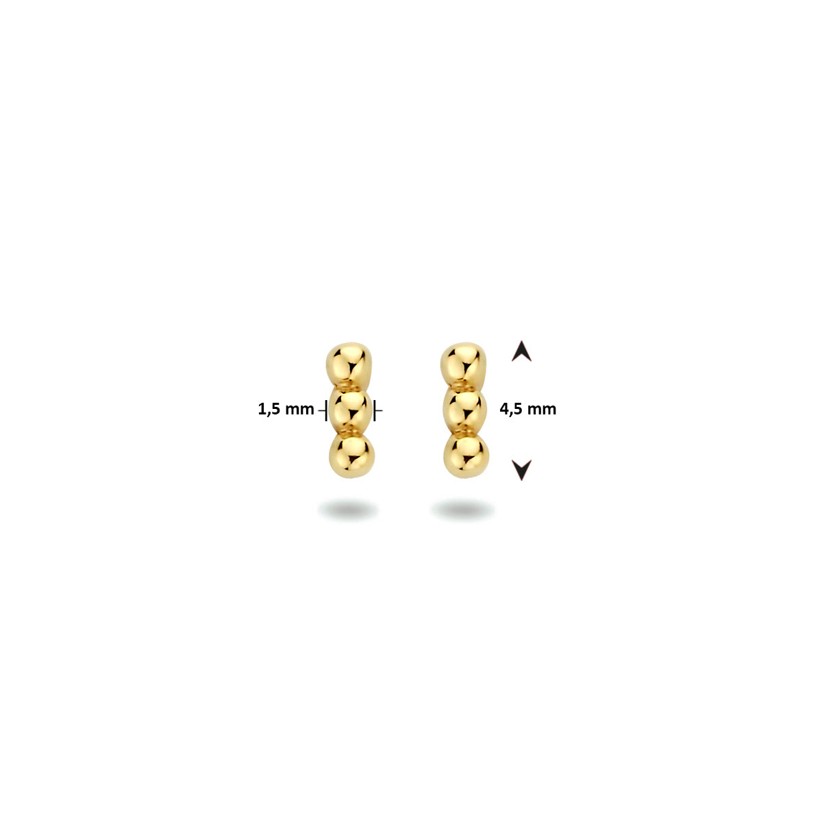 Oorknoppen bolletjes 14k geelgoud