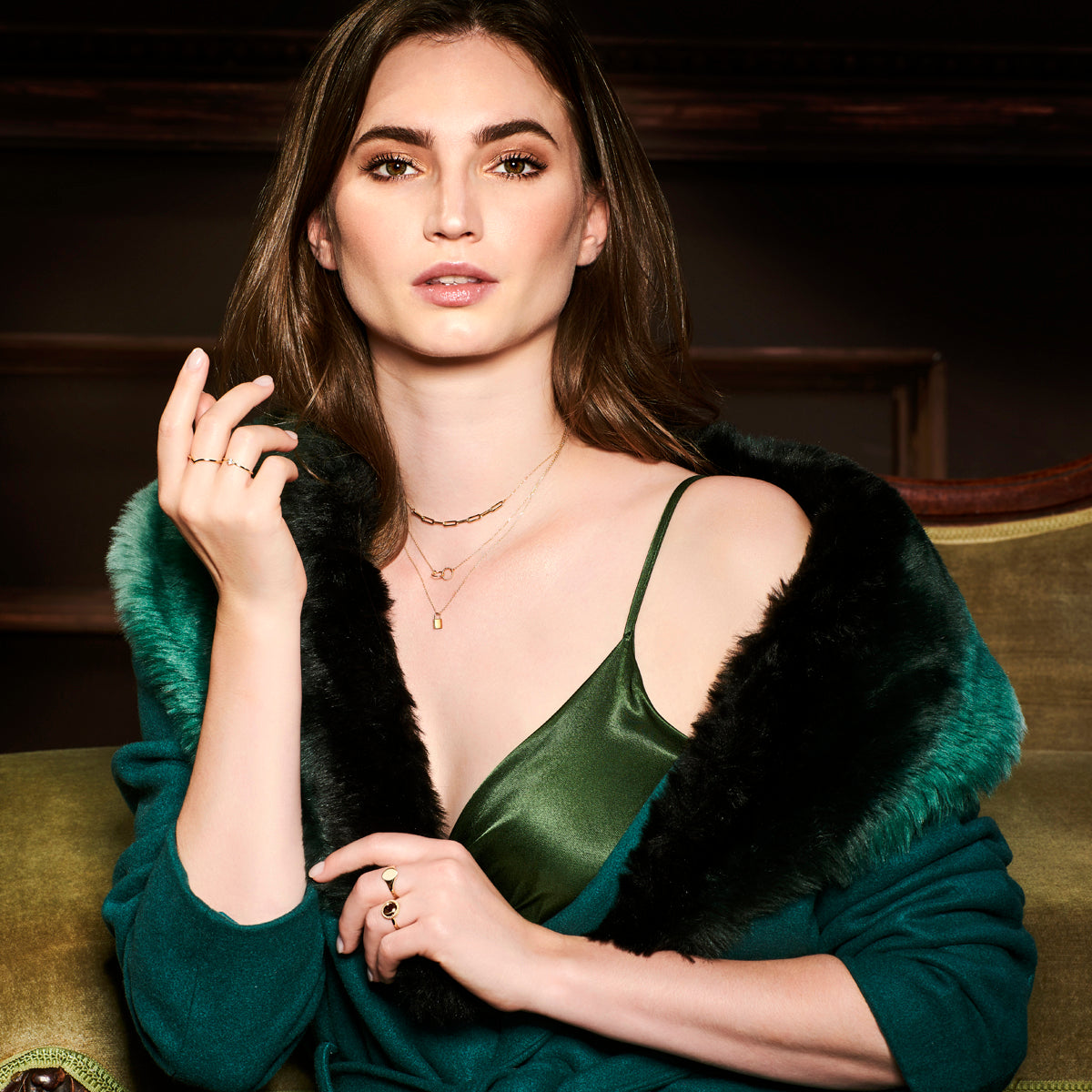 Collier rondjes 40 - 42 - 44 cm 14k geelgoud