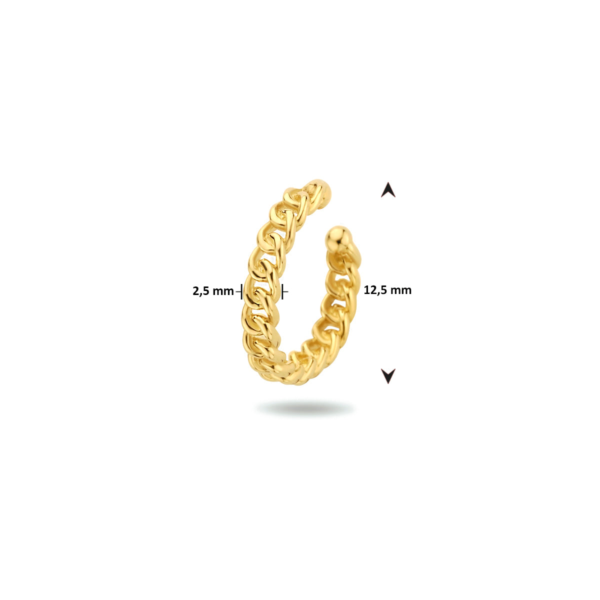 Earcuff schakelmotief per stuk 14k geelgoud