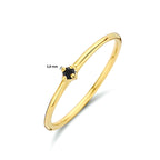 Aanschuifring zwart zirkonia 14k geelgoud