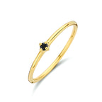 Aanschuifring zwart zirkonia 14k geelgoud