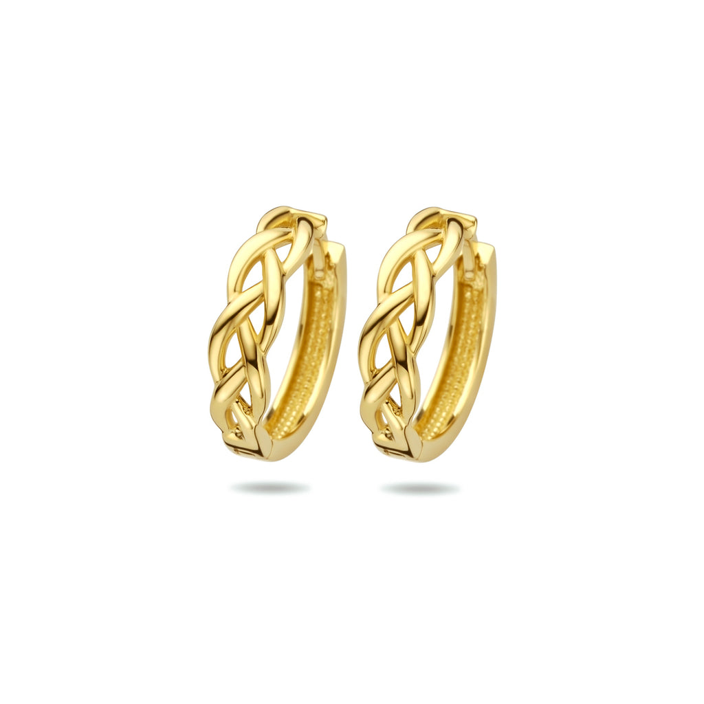 Klapoorringen schakel 14k geelgoud