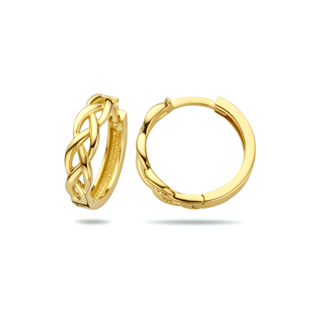 Klapoorringen schakel 14k geelgoud