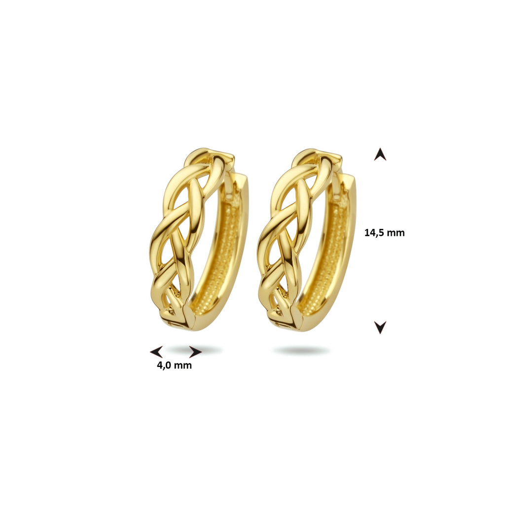 Klapoorringen schakel 14k geelgoud