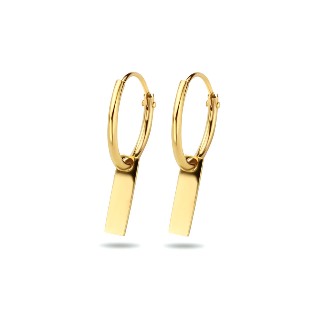 Oorringen plaatje 14k geelgoud