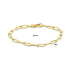 Armband paperclip ronde buis 4,0 mm 18,5 cm 14k geelgoud