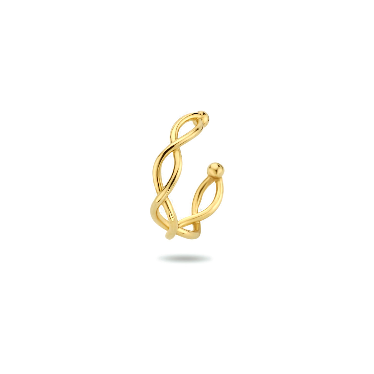 Earcuff gevlochten per stuk 14k geelgoud