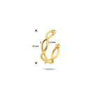 Earcuff gevlochten per stuk 14k geelgoud