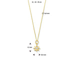 Collier poolster zirkonia 41 - 43 - 45 cm 14k geelgoud