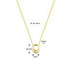 Collier zirkonia 42 - 44 - 46 cm 14k geelgoud