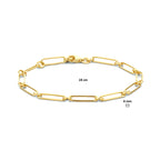 Armband paperclip platte buis 4,0 mm 19 cm 14k geelgoud