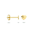 Oorknoppen hart gediamanteerd 14k geelgoud