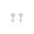 Oorhangers zirkonia 14k geelgoud