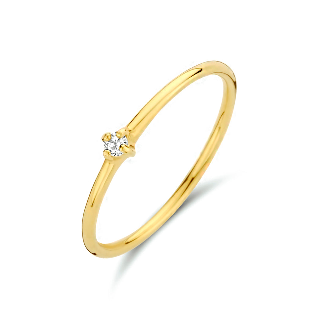 Aanschuifring zirkonia 14k geelgoud