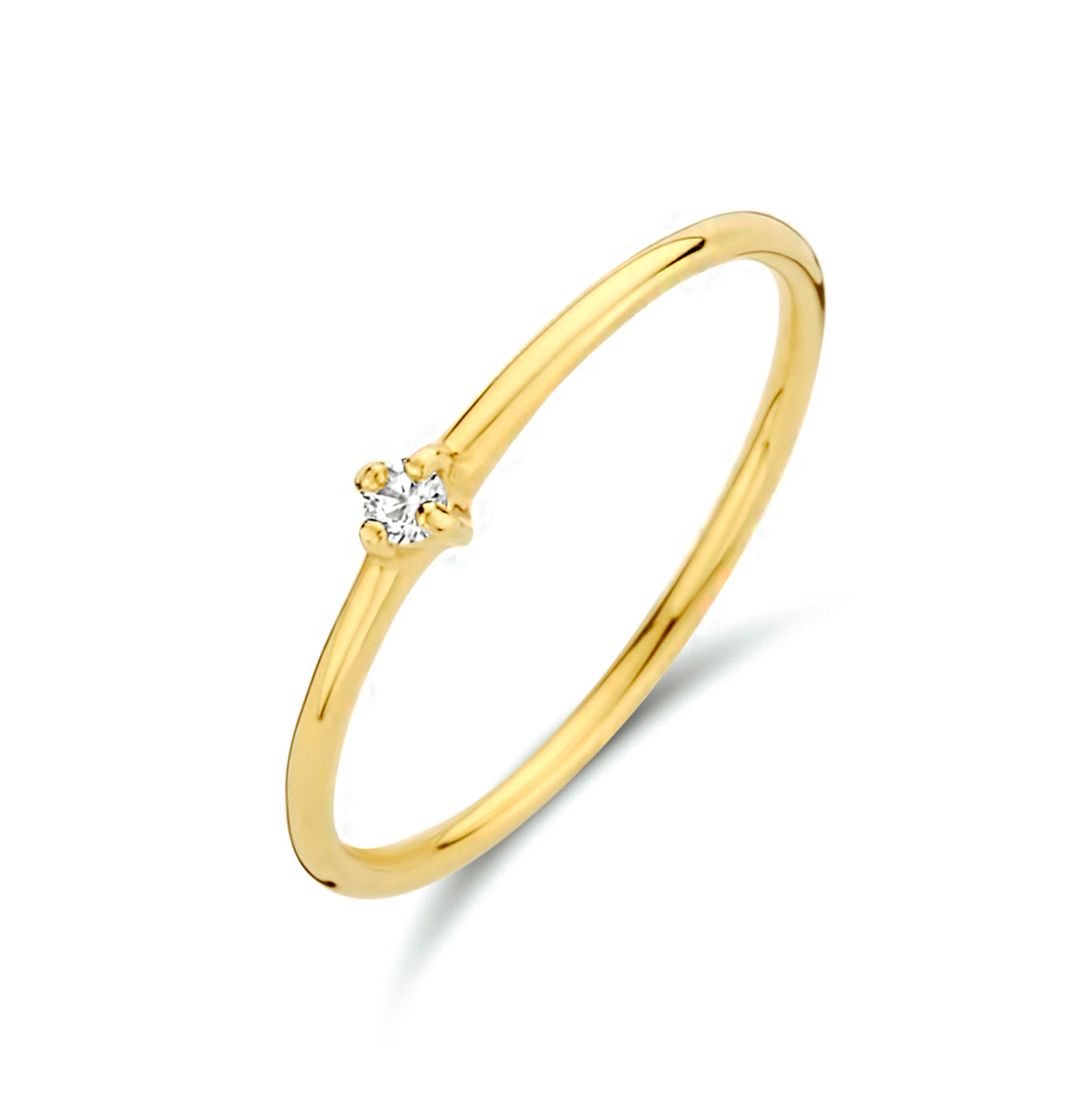 Aanschuifring zirkonia 14k geelgoud