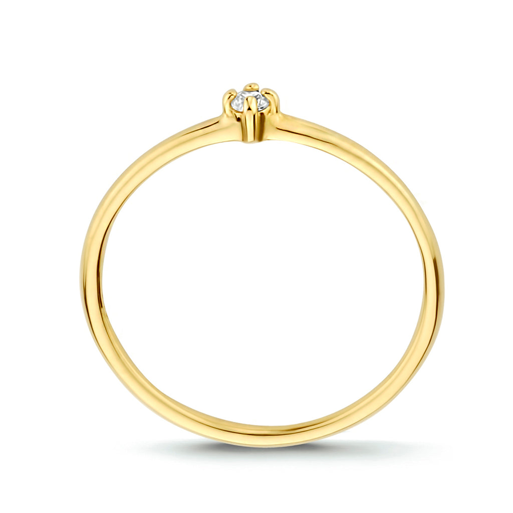 Aanschuifring zirkonia 14k geelgoud