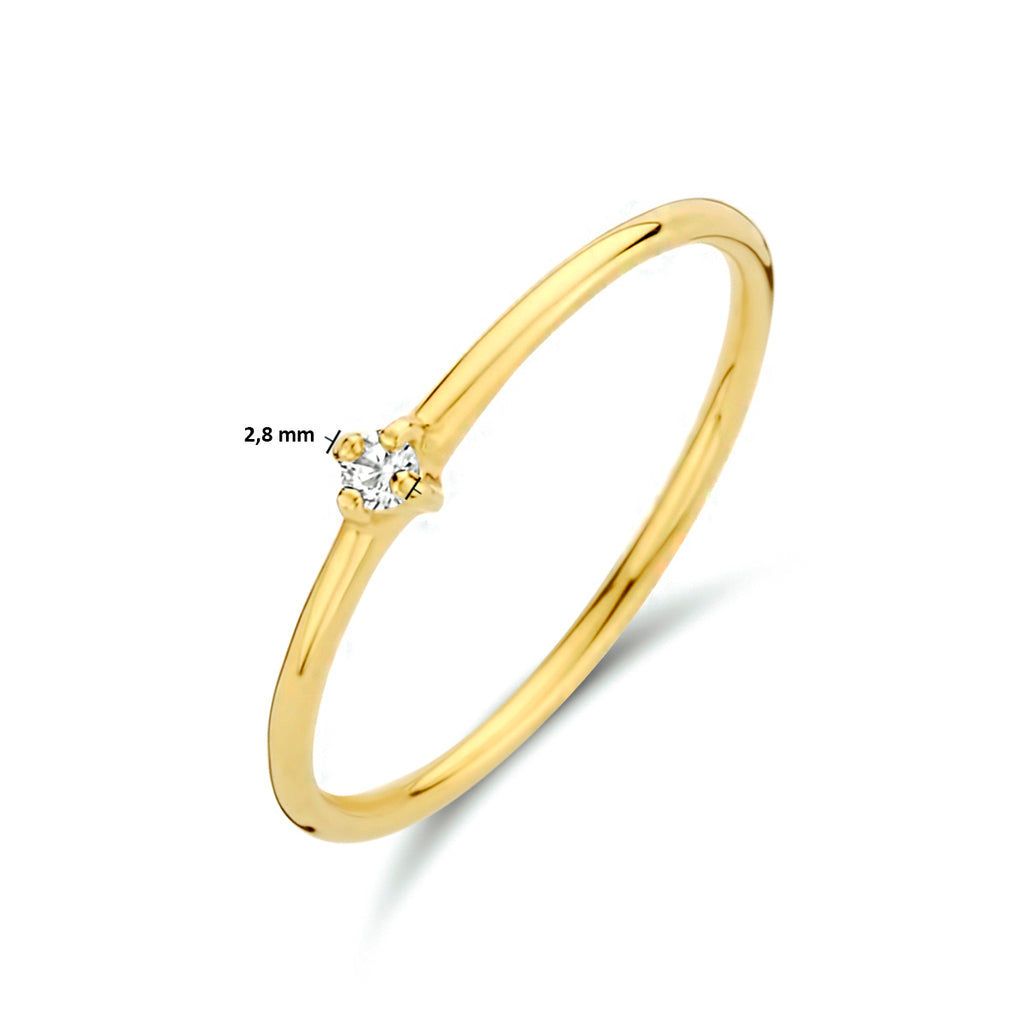 Aanschuifring zirkonia 14k geelgoud