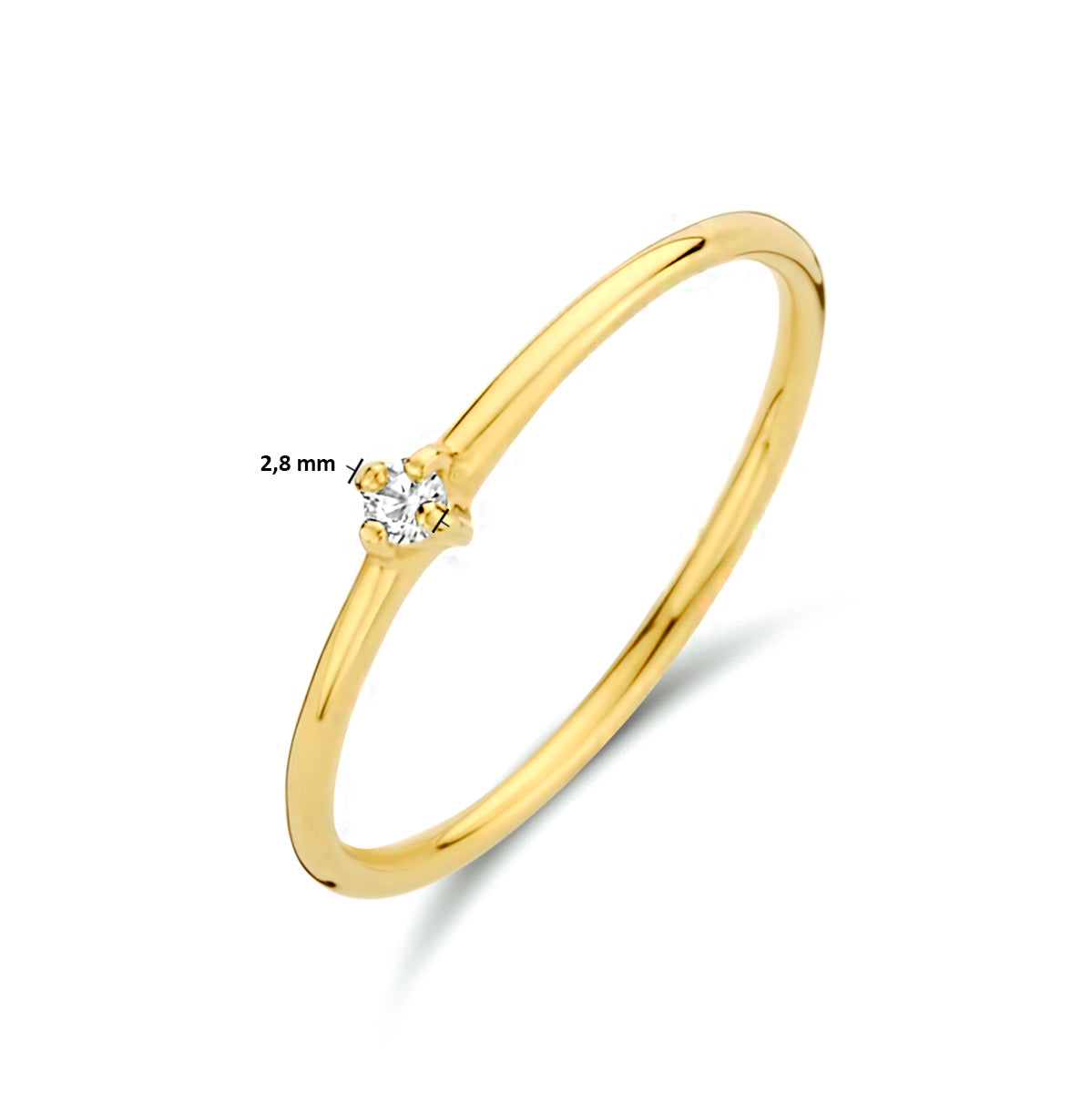Aanschuifring zirkonia 14k geelgoud