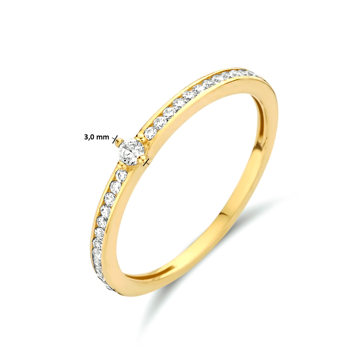 Ring zirkonia 14k geelgoud
