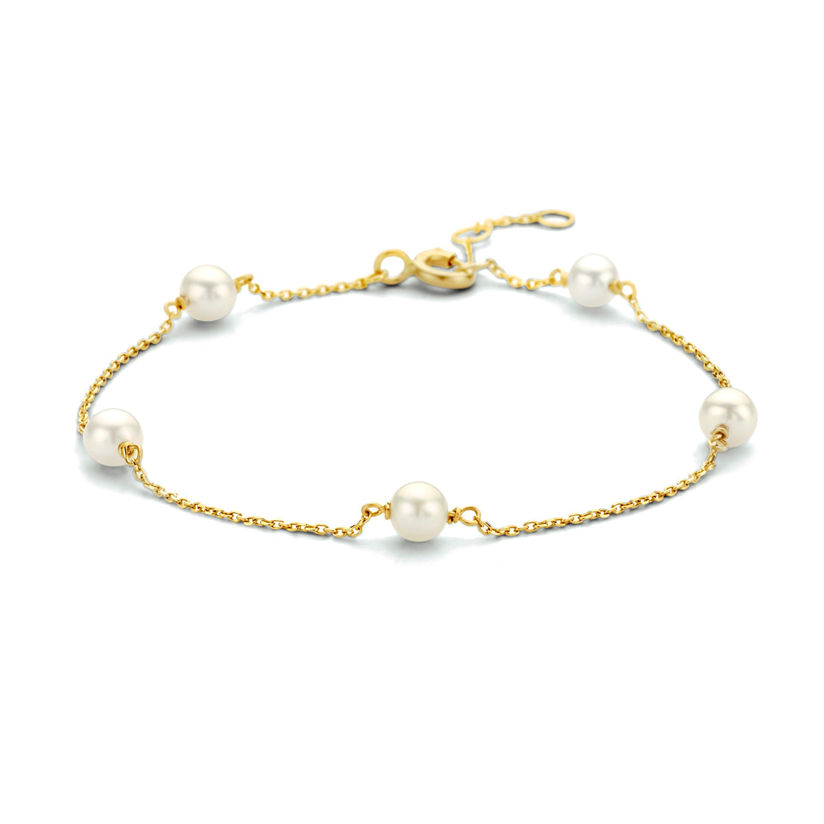 Armband parel 16,5 - 17,5 - 18,5 cm 14k geelgoud