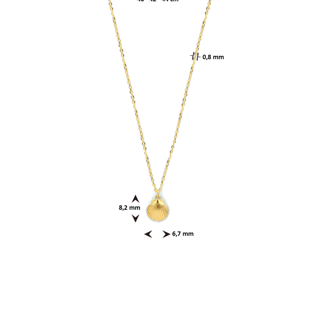 Collier schelp 40 - 42 - 44 cm 14k geelgoud