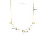 Collier rondjes zirkonia 40 - 42 - 44 cm 14k geelgoud