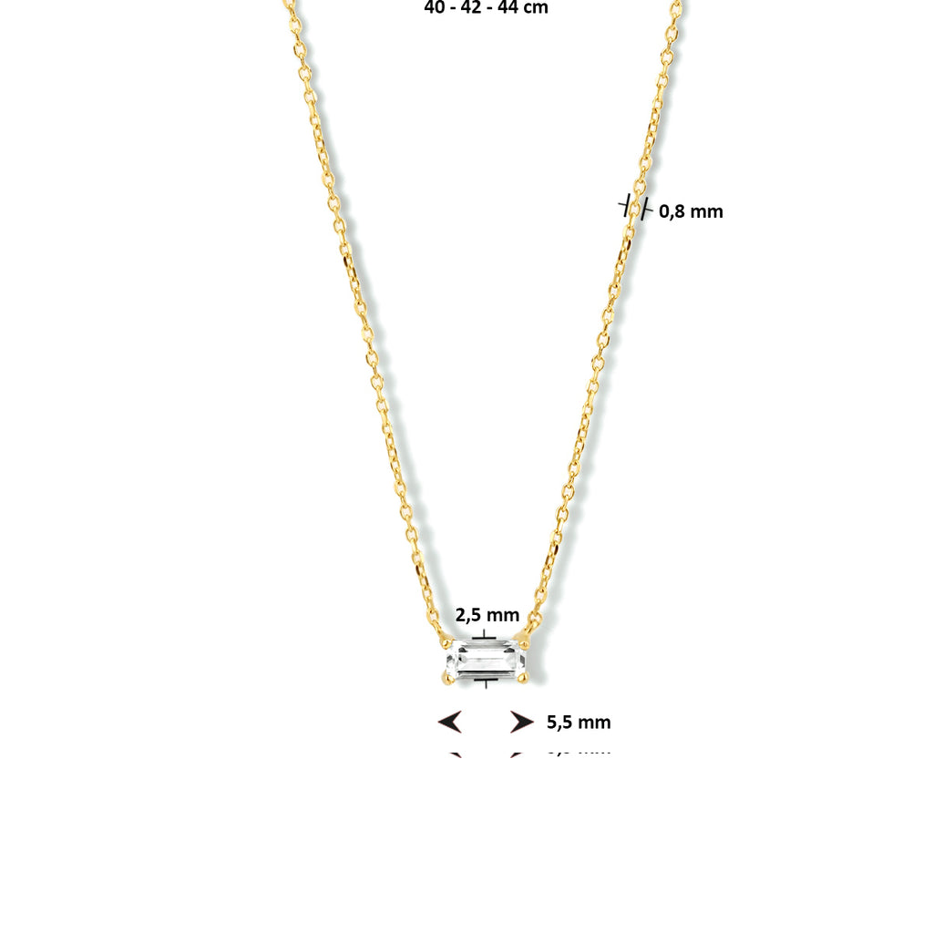Collier zirkonia 40 - 42 - 44 cm 14k geelgoud