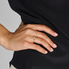Ring zwart en wit zirkonia 14k geelgoud