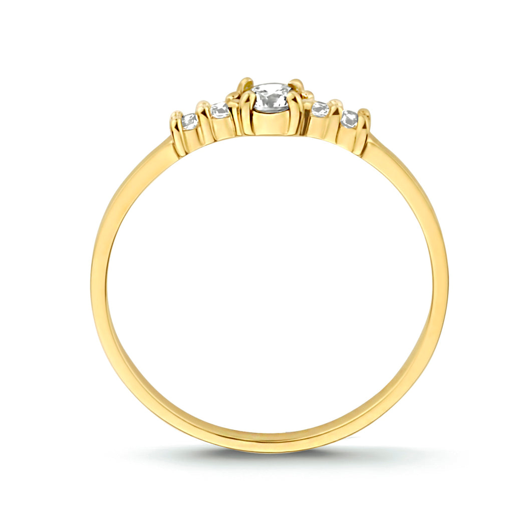 Ring zirkonia 14k geelgoud