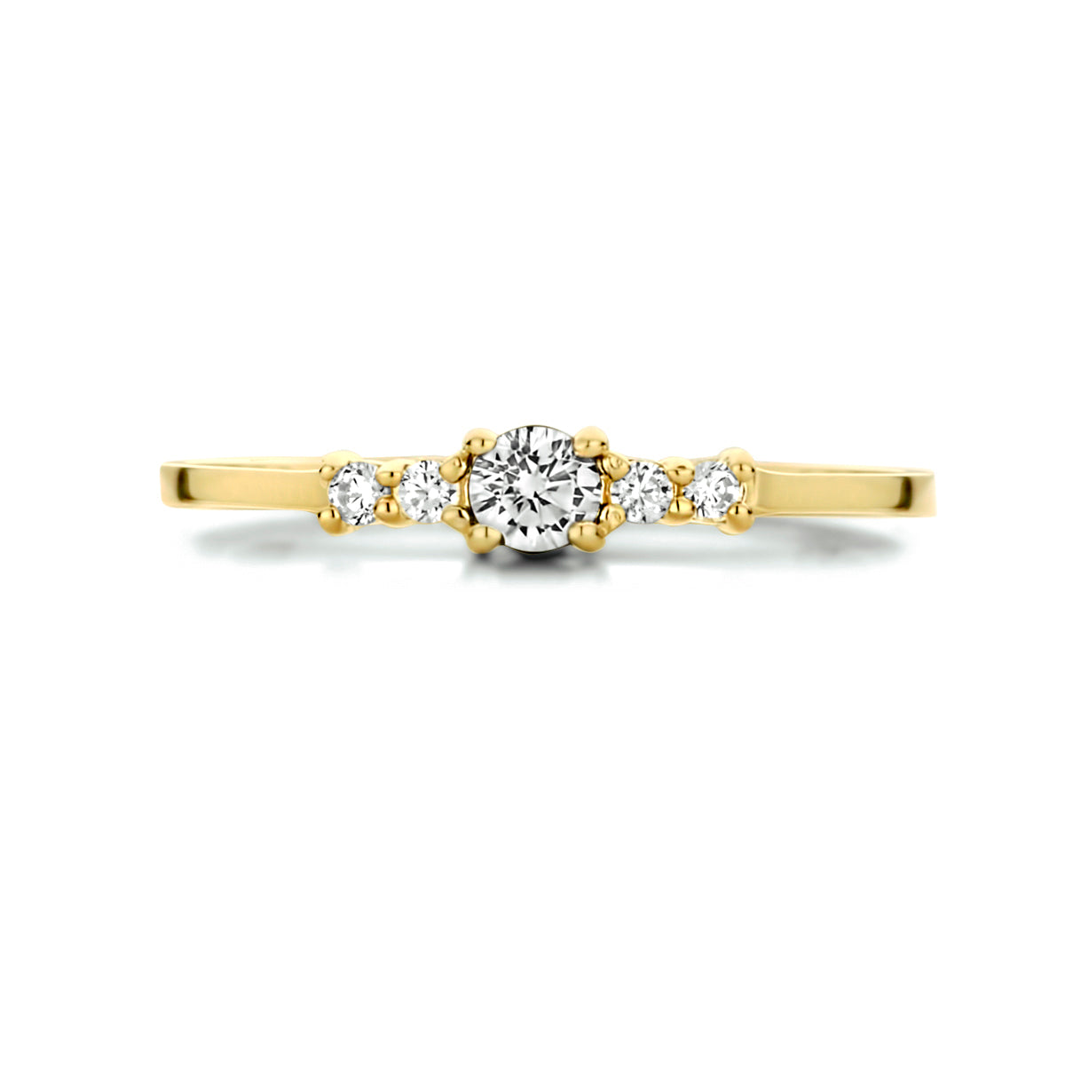 Ring zirkonia 14k geelgoud