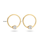 Oorknoppen rondje zirkonia 14k geelgoud