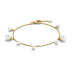 Armband parel 17 - 19 cm 14k geelgoud