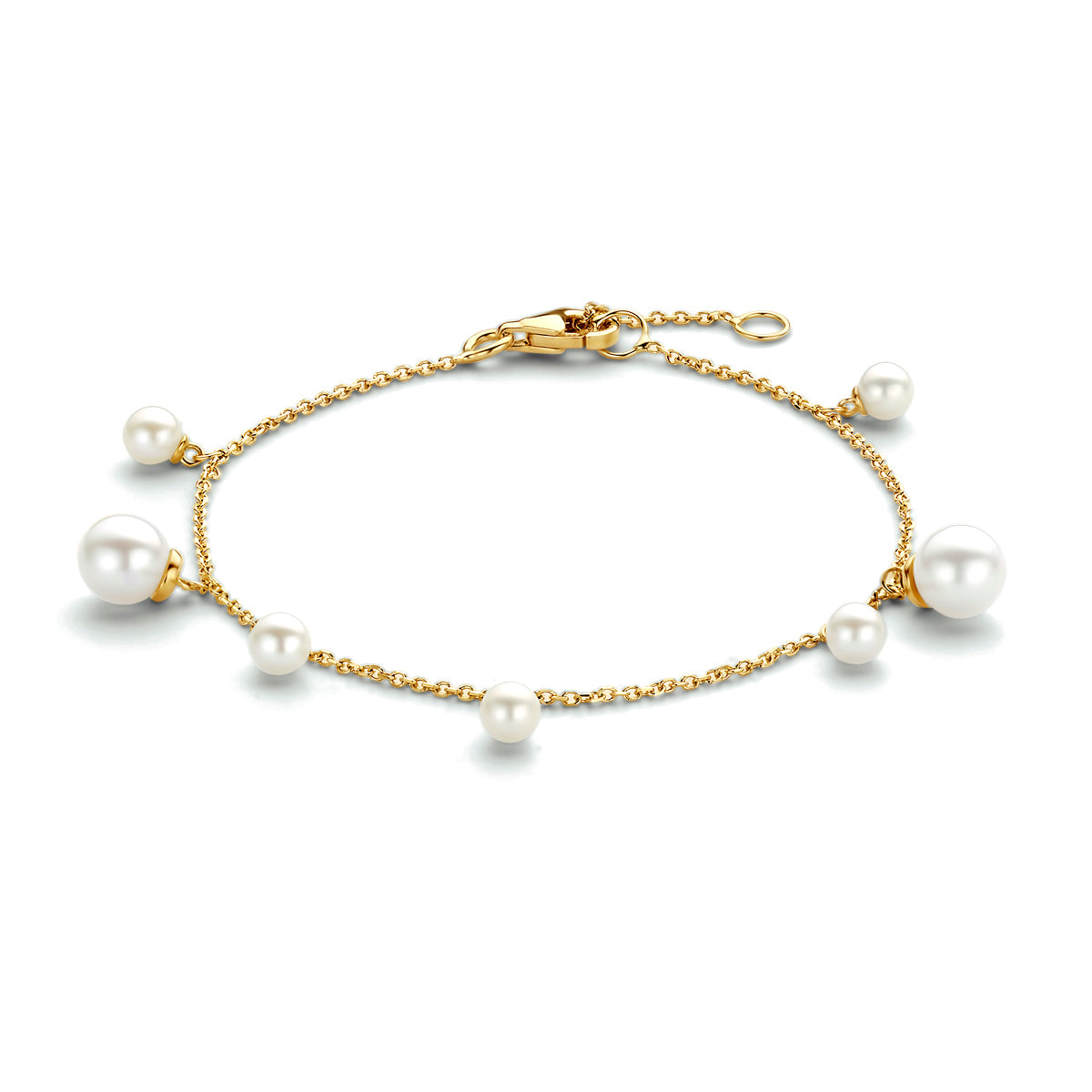 Armband parel 17 - 19 cm 14k geelgoud